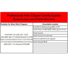 X02-3 24hocl 8 Pcs Professional Hair Clipper Combs Guides Wahl Replacement Guards Black #2