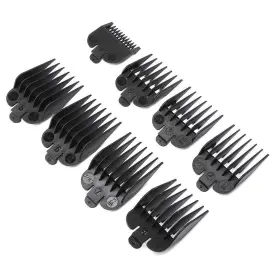 X02-3 24hocl 8 Pcs Professional Hair Clipper Combs Guides Wahl Replacement Guards Black