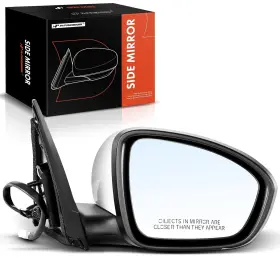 Apmi076 A-premium Passenger Side Power Door Mirror - Medium Curved White