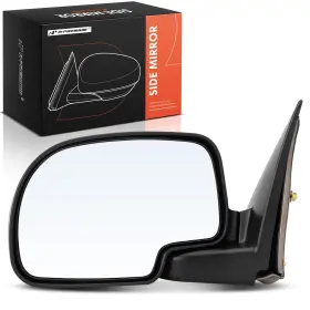 Apmi287 A-premium Left Driver Side Non-heated Manual Door Mirror - Compatible Black