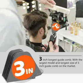 Afanso 791107924985 Mega Hair Clipper Guards Extra Long 3 Inch Guide Combs 8 Pcs #3