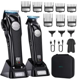 Lfq80-bk Afloia Professional Hair Clippers Trimmer For Men - Cordless Barber Set Wit