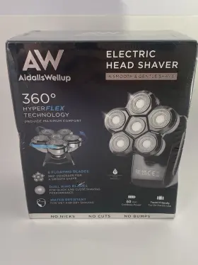 B08r7nll3r Aidallswellup 6-blade Electric Head Shaver Wet/dry Waterproof Usb Black