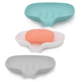 Aimaiaimai 746268074000 3 Pack Silicone Soap Dish With Drain Bar Holder For Shower/bathroom Se