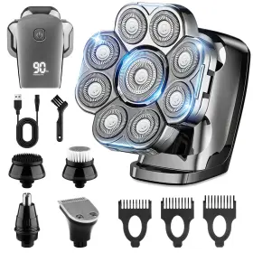 Gtj01-02 Akjbl 9d Electric Head Shaver For Bald Men Led Display Waterproof Wet And Dry 5 In 1