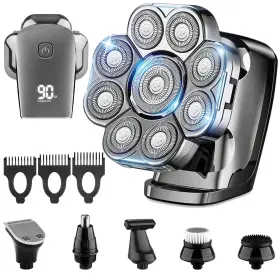 Gtj01 Akjbl 9d Electric Head Shaver For Bald Men Waterproof Wet And Dry Grooming Kit With