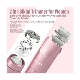 Ipx7 Akunbem A001 2 In 1 Women Electric Shaver Dual Head Bikini Trimmer For Waterpro #2