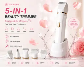 L6ala Aladept 5-in-1 Bikini Trimmer For Women Electric Razor And Body Groomer Waterproof Wet