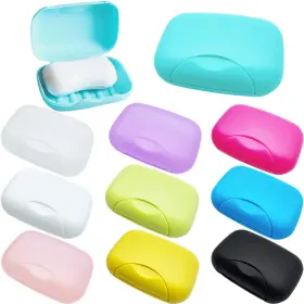 A123 Alaeseje 710436646115 10 Pcs Soap Box Holder Plastic Travel Dish Portable Leak Proof Case