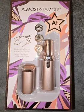 Almost Famous 090222535572 Buzz It Shaving Wand With Rose Gold Accents Facial Hair Removal