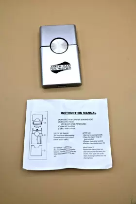 American Tourister 663155105459 Vintage V31 Pocket Silver Electric Shaver Razor- Duts American Tourister 663155105459 Vintage V31 Pocket Silver Electric Shaver Razor- Duts