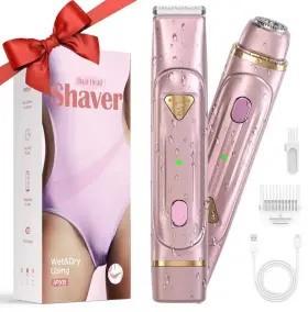 Amsoup 745166211944 Dermave Bikini Shaver - Electric Trimmer For Women 2-in-1 Waterproof