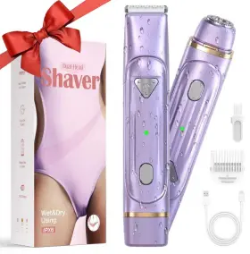 Amsoup 745166212071 Electric Shaver For Women Bikini Trimmer 2in1 Waterproof
