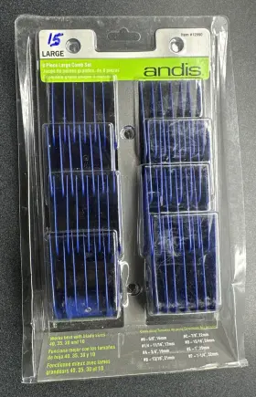 12990 Andis Universal 8 Piece Large Comb Detachable Clipper Guard Set New