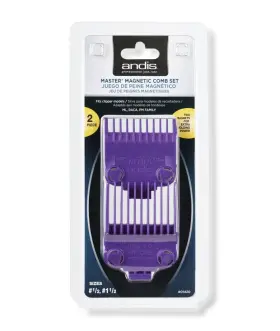 66560 Andis 2pc Magnetic Clipper Guide Comb Set Attachments Size #1/2 And #1-1/2