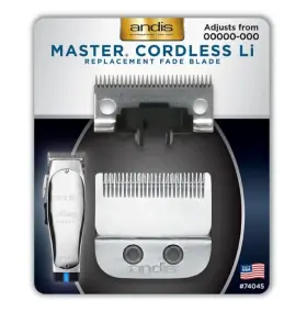 74045 Andis Master Cordless Li Replacement Fade Blade Carbon Steel Size 00000-000 1