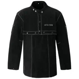 Antaither 652768070568 Leather Welding Jacket With Open Back Bib Apron Cape Sleeve
