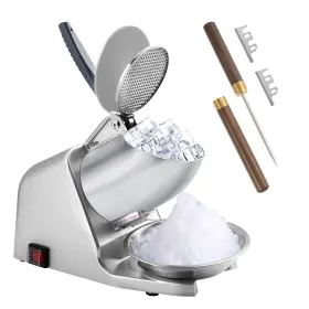 Aol-ism-2b-slv Aoltcuz Electric Dual Blades 186 Lbs/hr Ice Shaver Machine 300w Crusher Includes