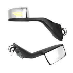 7219e-g Aostirmotor Pair Of Chrome Hood Mirrors With Turn Light Fit For 2000-2015 Vol