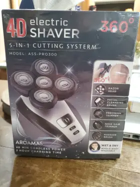 As5-pro300 Aroamas 4d Eletric 5 In 1 Cordless Shaver Model Wet Or Dry