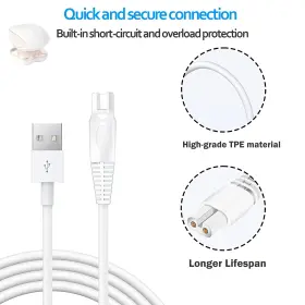 Atuoe 313040846850 Charging Cable Replacement For Flawless Legs Shaver 2 Pack Power Cord Electric #2