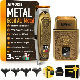 At-007 Atvoxis 008 All-metal Body Razor-sharp T-blade Hair/beard Trimmer With 4 Metal Bronze Kit