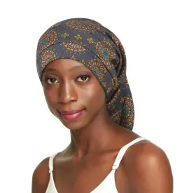Awefeel 431269777686 Satin Lined Cap For Natural Hair Big Bonnet Braids Print Grey Pattern