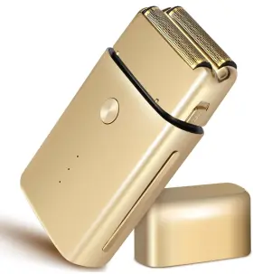 Axiomwarrior 860012427307 Professional Electric Foil Shaver For Men - Gold Cordless Rechargeable Beard Raz