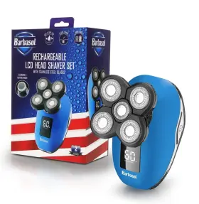Barbasol 805106846039 Signature Series Rechargeable Wet And Dry Rotary Head Shaver With St
