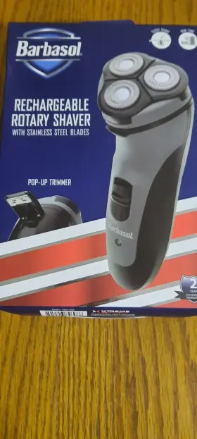 Cbr1-1002-box Barbasol 805106846978 Rechargeable Rotary Shaver With Stainless Steel Blades And Pop-up Trimmer