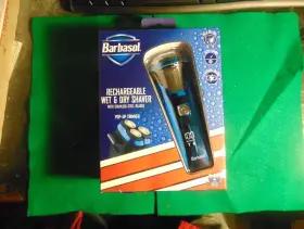Cbr1-1003-oli Barbasol Rechargeable Wet/dry Rotary Shaver With Stainless-steel Blades And Lcd