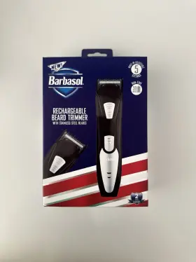 Cbt1-3002 Barbasol Rechargeable Beard Trimmer With Stainless Steel Blades - New