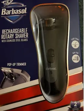 Rosssun32623 Barbasol New Barbados Rechargeable Rotary Shaver With Pop Up Trimmer