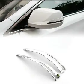 Bayyee 653998377847 2pcs Side Rearview Exterior Rear View Mirror Strip Protector Stainless Chrome