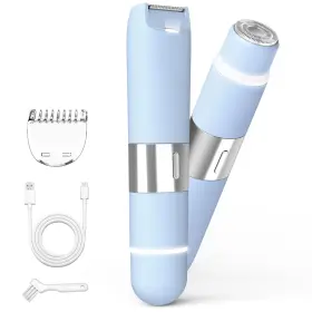 004blue Bazivve Bikini Trimmer For Women Dual Head Electric Razors Pubic Hair With