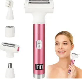 Razor-3001-p Beanify Electric Shaver For Women Men Wet And Dry Cordless Razor With 4 Pink
