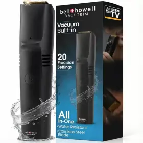 Bell Howell 313095392302 Vacutrim Powerful Vacuum Hair Suction Rechargeable Professional Shaver Electric