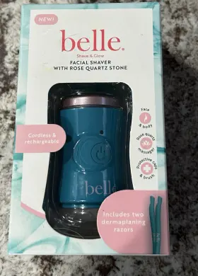 Belle 843445045553 Womens Electric Facial Shaver Rechargeable Rose Quartz Massager New