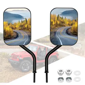 Hw9119 Betooll Doors Off Mirrors Compatible With Jeep Wrangler Jk Cj Normal Black