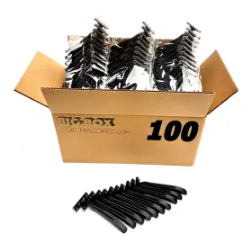 Big Box Of Razors 100 Black Fba Twin Blade Disposable In Bulk - Professional Or Home Use