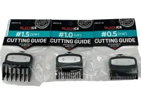 Bic031 Black Ice Clipper Premium Cutting Guides W Metal Clip 3pc Set #0.5 #1 And #1.5