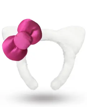 Brand Mkpemebr 736932946320 Kitty Headband With Pink Bow Cute White Cat Ears Hairband Chirtmas Rose