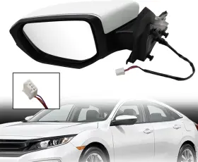 76258 Branded 76251 Left Driver Side Mirror Assembly Compatible With 2016-2021 Civic 1.5l 2.0l