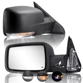 Hf-bd8609-p-p Branded Side Mirror Compatible With Towing 2009-2018 Power Folding Textured