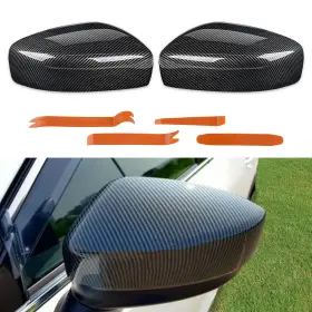 My-c090 Branded Door Rearview Mirror Cover Cap Replacement For 2011-2012 Large Black