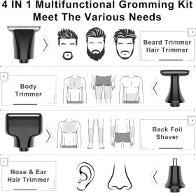 Rscx9611 Branded Body Trimmer Mens Electric Back Shaver Grooming Kit Facial Arm Chin Beard #2