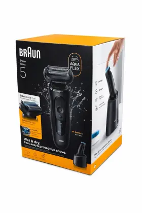 Braun 047400703353 Bronze Series 5 Wet And Dry Shaver With Cleaning Aquaflex