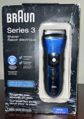 340s-4 Braun 069055862391 Series 3 Wet And Dry Cordless Rechargeable Electric Shaver