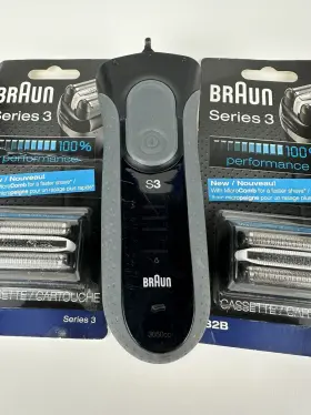 Braun 069055871126 Series 3 Proskin 3050cc Shaver And Charger 2 Replacement Heads 32b #2