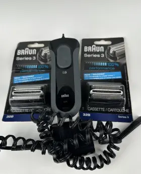 Braun 069055871126 Series 3 Proskin 3050cc Shaver And Charger 2 Replacement Heads 32b